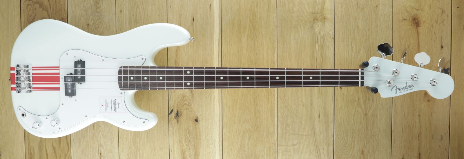 Fender Japan Traditional 60s Precision Bass Olympic White with Red Competition Stripe | Coda Music