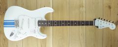 Fender Japan Traditional 60s Strat Olympic White with Blue Competition Stripe 