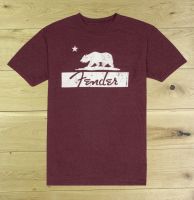 Fender Bear T Shirt Burgundy Medium