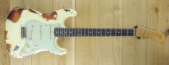 Fender Custom Shop 60 Strat Heavy Relic Vintage White over 3 Tone Sunburst R91246 ~ Secondhand