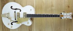 Gretsch G6136TG Players Edition Falcon Hollow Body String-Thru Bigsby Gold Hardware White JT21072976