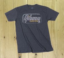 Gibson Custom Logo T Shirt Heathered Grey Small