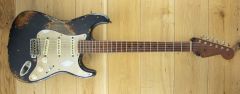 Fender Custom Shop Masterbuilt Vincent Van Trigt 50 Strat Heavy Relic Black Over Violinburst R127285